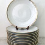 Set of 10 flat plates porcelain from Limoges