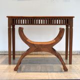 Set console and teak stool, Directoire style.