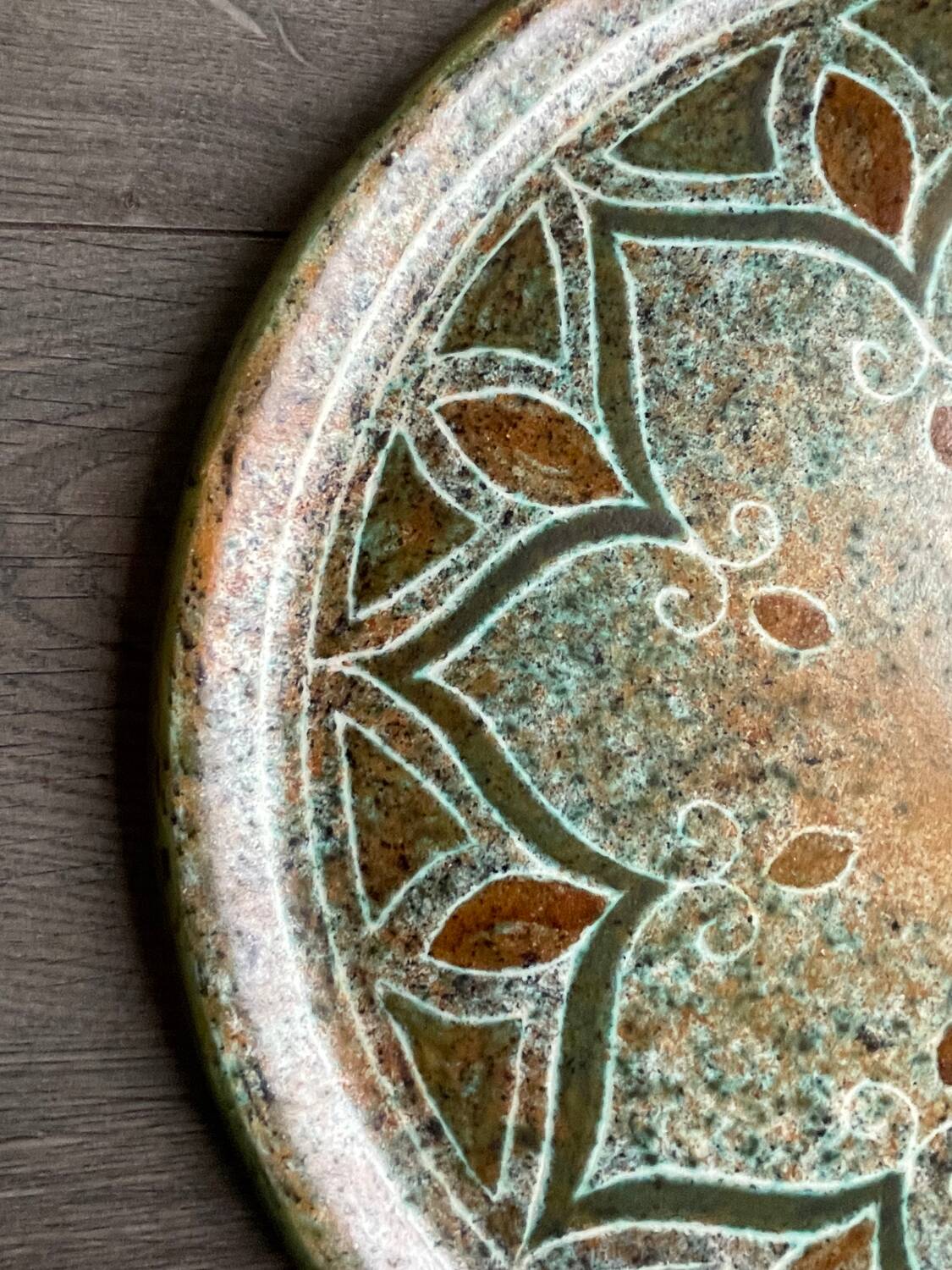 Large vintage ceramic dish signed Buffat – unique piece from the 60s-70s –