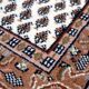 Tapis vintage indien Seraband fait main en laine – 73 x 140 cm – années 1970