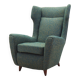Green armchair, Italian design, 1970s, production: Italy