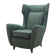 Green armchair, Italian design, 1970s, production: Italy