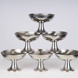 Set of 6 Alfra Alessi ice cream cups in 10/18 stainless steel