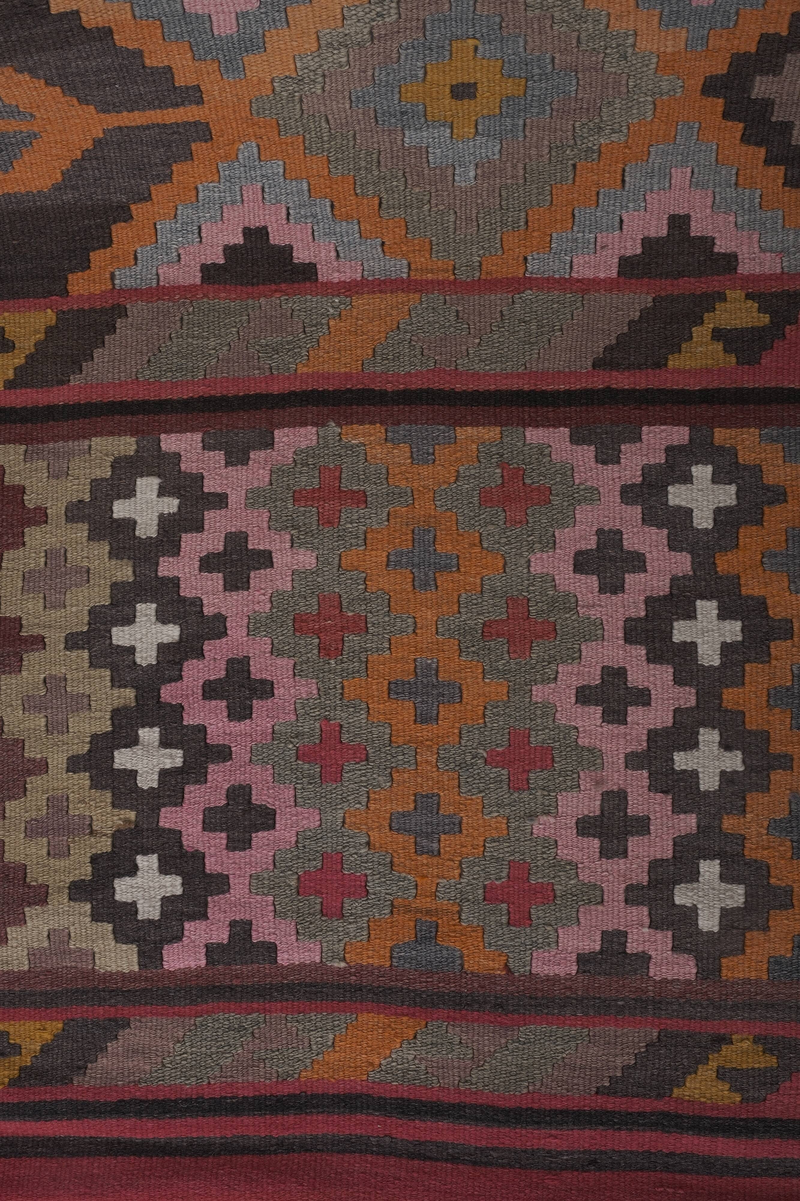 Vintage Turkish Oushak Rug Handwoven 77x387 cm