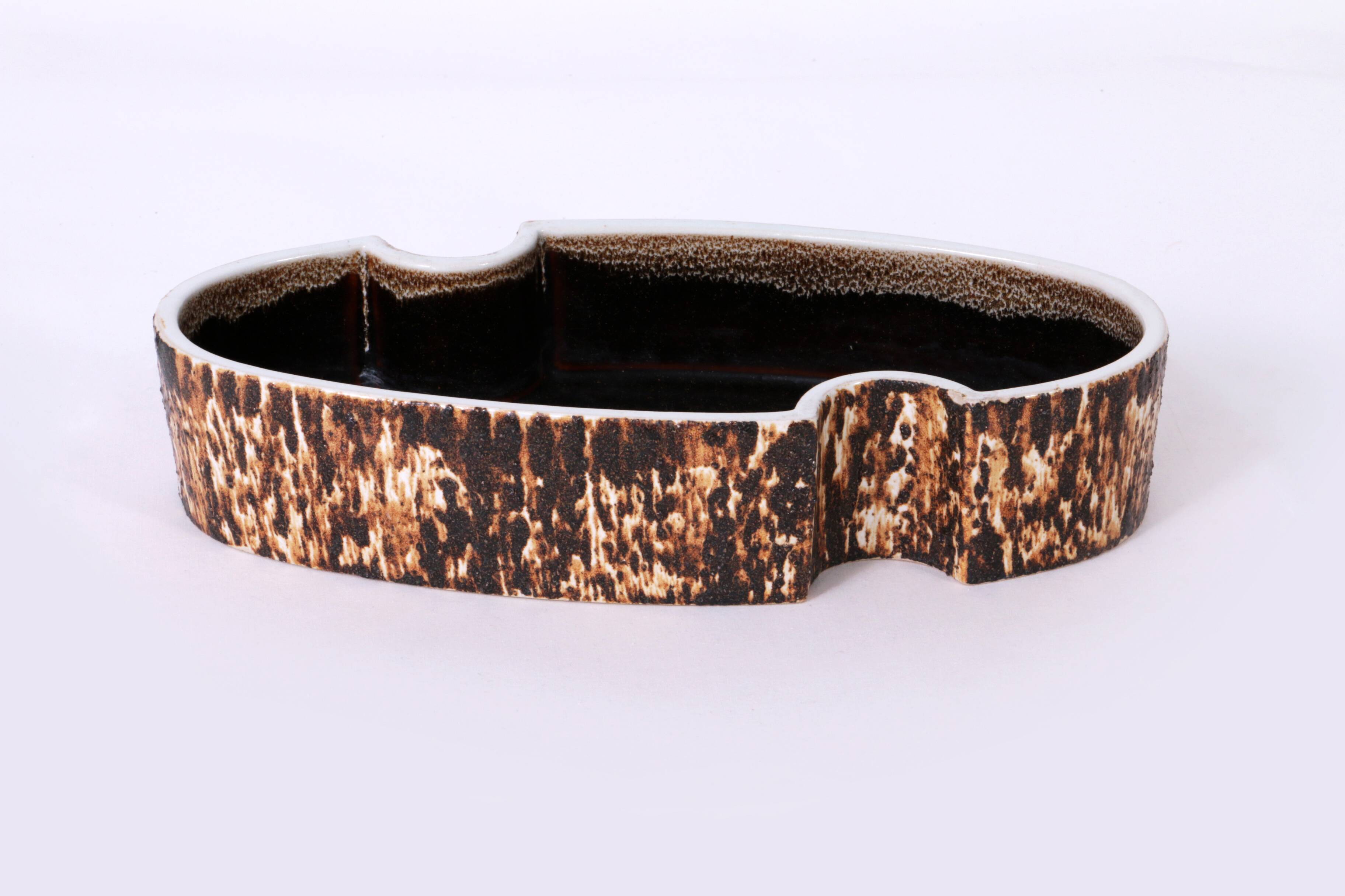 Vintage Yamasan Ikebana Bowl - Authentic 1960s Japanese Ceramic