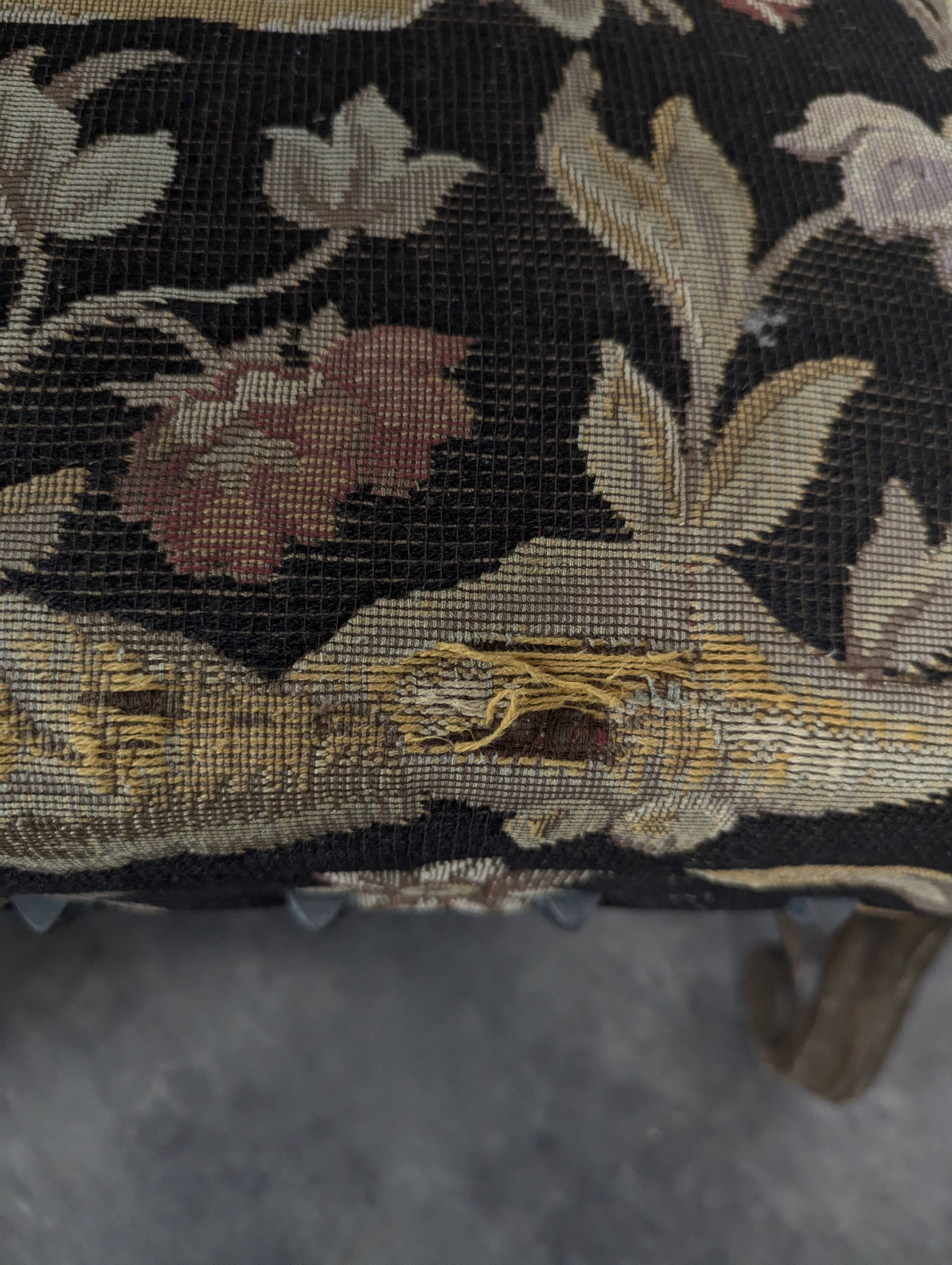 Pair of Louis XIV style armchairs in walnut.
