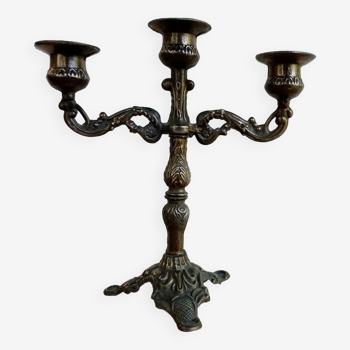 Chandelier ancien couleur bronze 3 branches