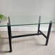 Vintage design coffee table in glass and metal