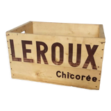 Caisse vintage en bois chicorée Leroux