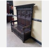 Antique impressive Neo-Gothic chest bench