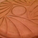 Art Deco pink glass tray and 7 glasses Made in France