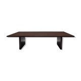 Axel Vervoordt Stained Oak and Bamboo Coffee Table - 1980's