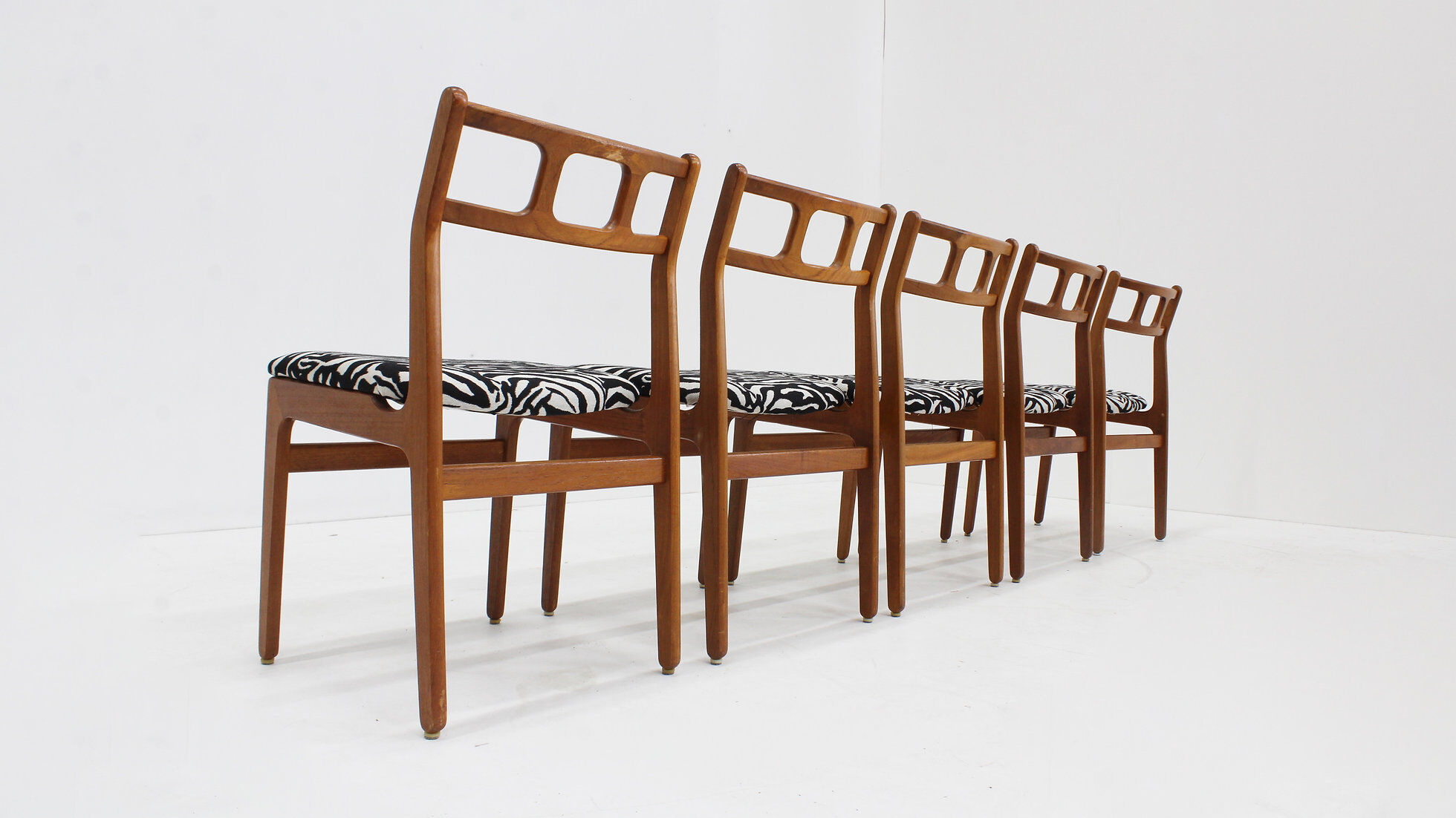 Chaises de salle à manger vintage en teck, style années 1960, lot de 5