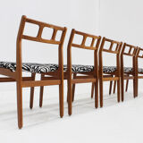 Chaises de salle à manger vintage en teck, style années 1960, lot de 5