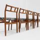 Vintage mid-century dining room chairs teak 1960s, set of 5