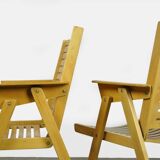 Original vintage foldable dining chairs by the Slovenian architect Niko Kralj (1920-2013) for Stol