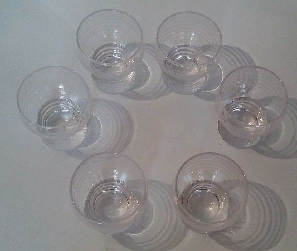 Series of 6 glasses, XXth