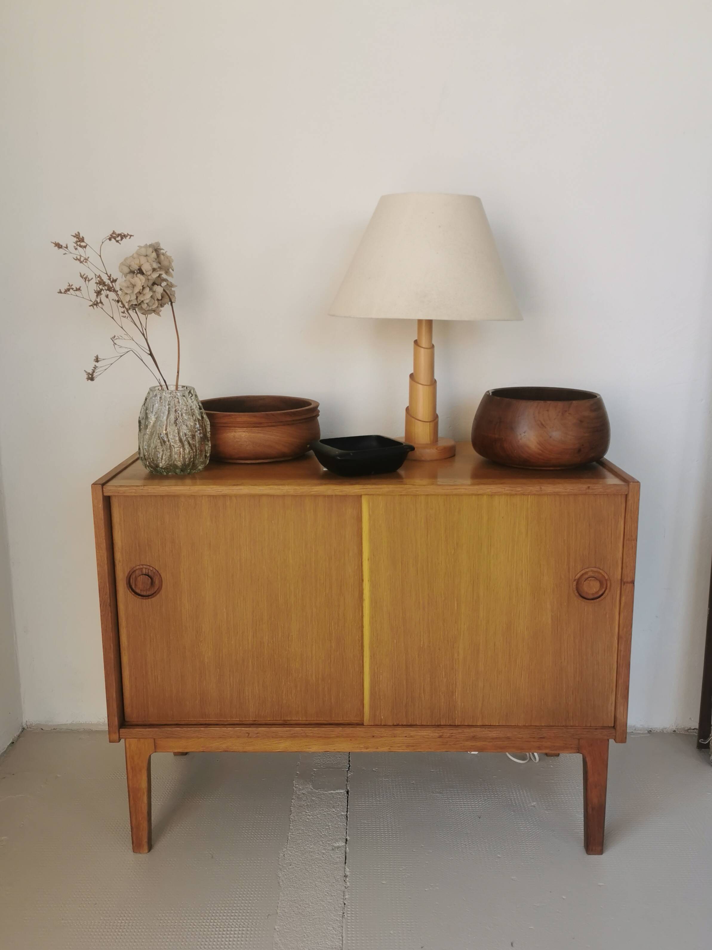 Danish sideboard, sliding doors, in oak