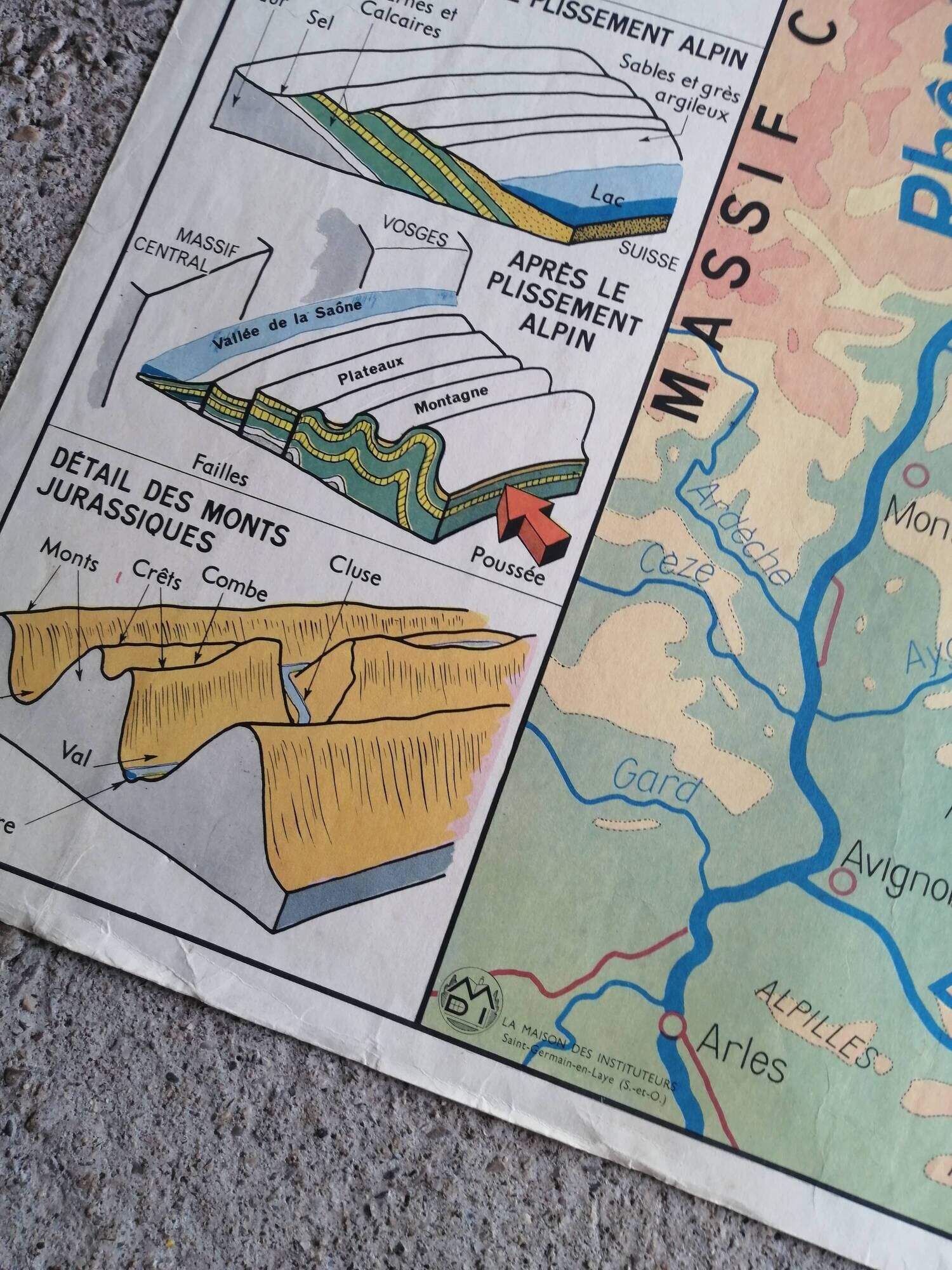 MDI school poster - Pyrenees, Aquitaine basin, Alps and Jura.