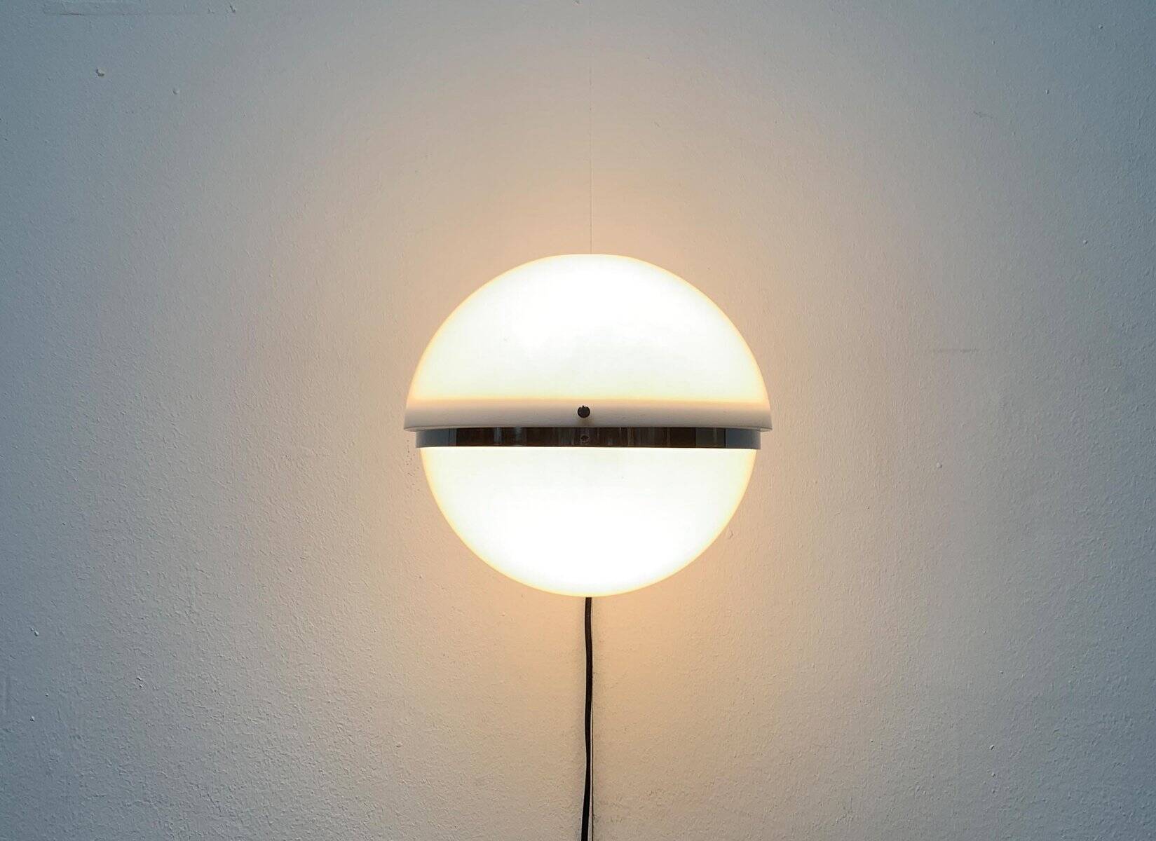 Mid-century Italian space age spherical wall light by Guzzini.