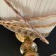 Brass lamp, cable 2 m, scoubidou lampshade