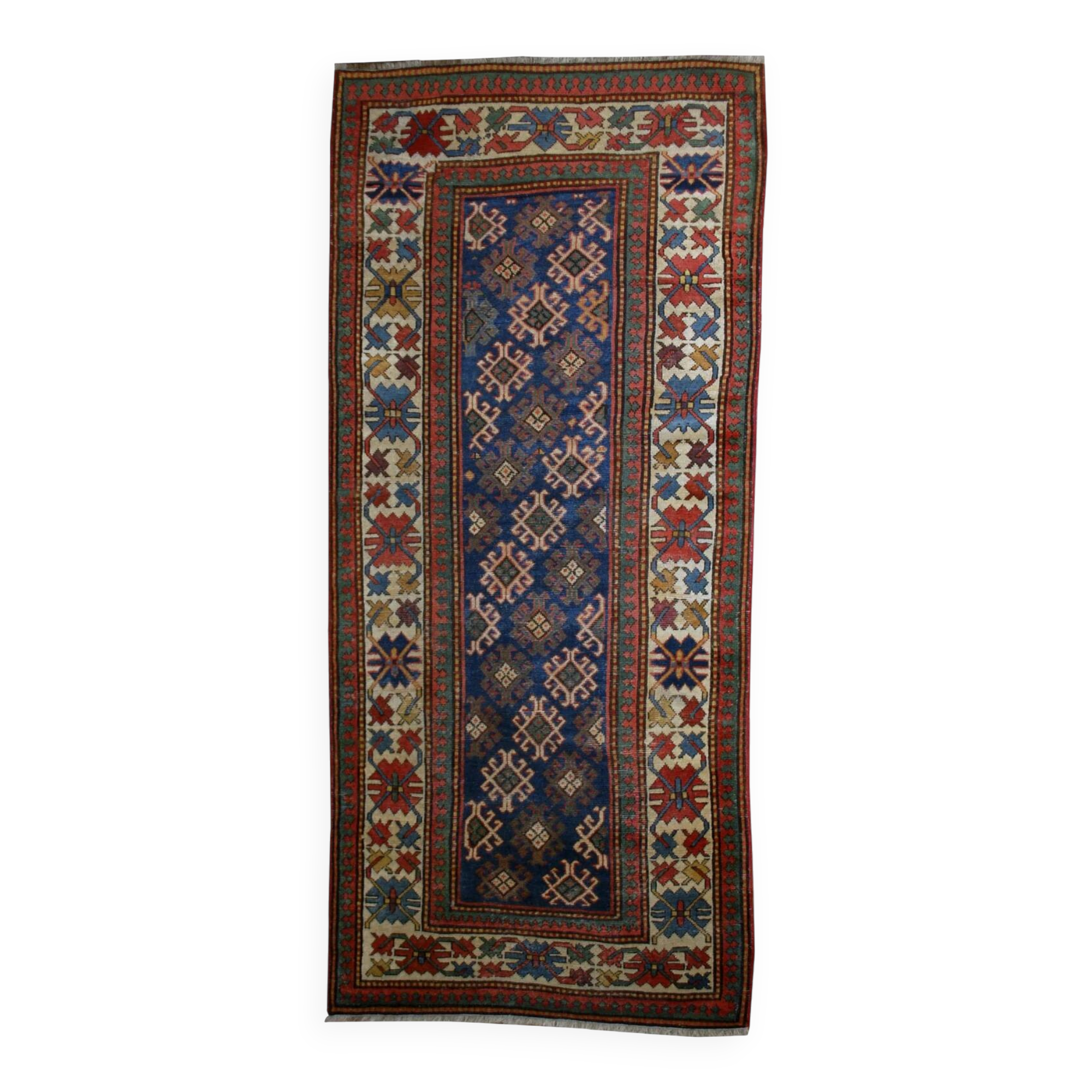 Handmade antique Armenian Gandzak rug 97cm x 244cm 1880s