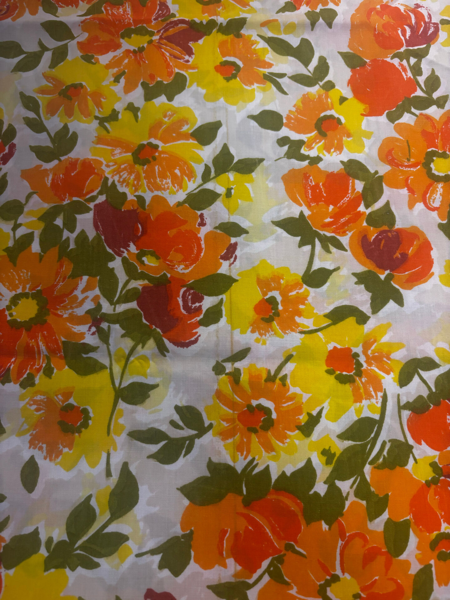 Superb vintage floral printed bolster cover from the seventies.