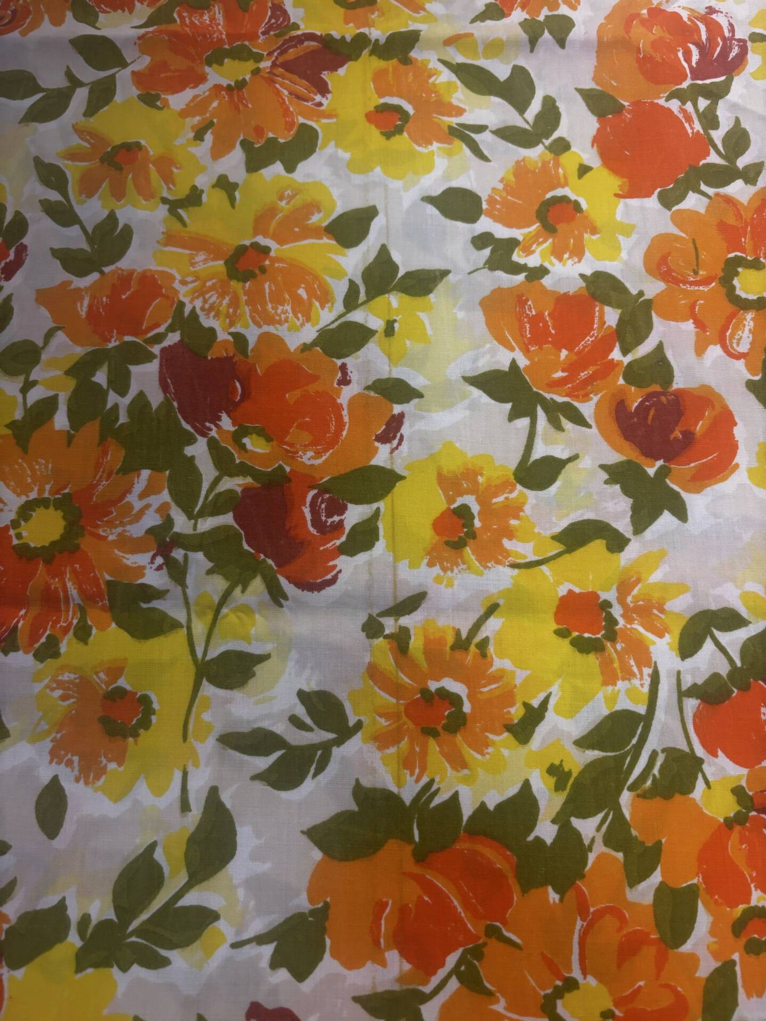 Superb vintage floral printed bolster cover from the seventies.