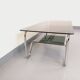 Vintage Italian rectangular coffee table with 2 smoked glass tops