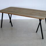 Vintage industrial oak dining table