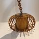 Suspension vintage en rotin 1960