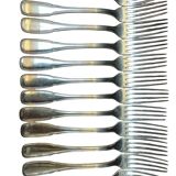 Silver metal cutlery set