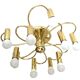 Honsel Leuchten ceiling light with 10 brass lights, Mid Century, 1970s.