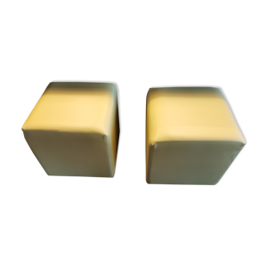 lot de 2 poufs vintage