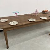 Table de ferme "Dark Brown" en chêne massif 300 X 90 cm