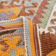 Tapis Kilim tribal vintage vert et orange 5x8, 146x255 cm SK 33083