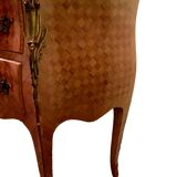 Curved Louis XV style chest of drawers 20th century marble top