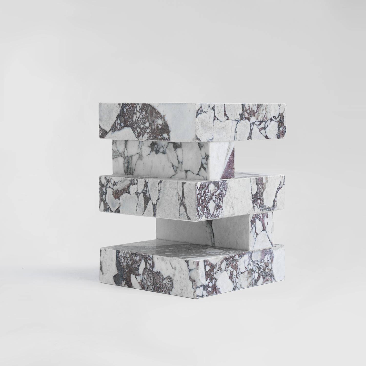Calacatta side table "S Y N C", limited edition