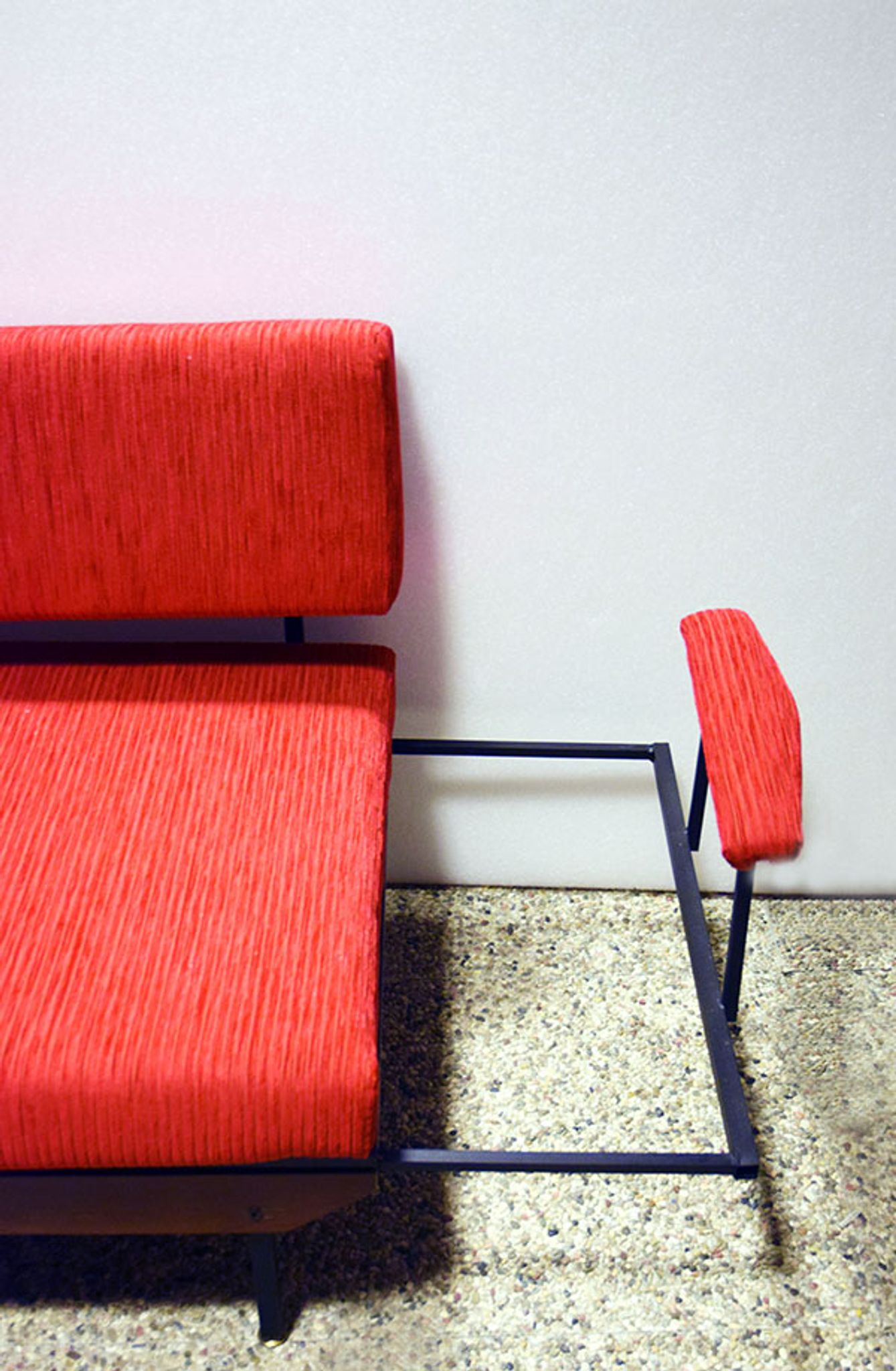 Mid-century Italian sofa bed in corduroy fabric
