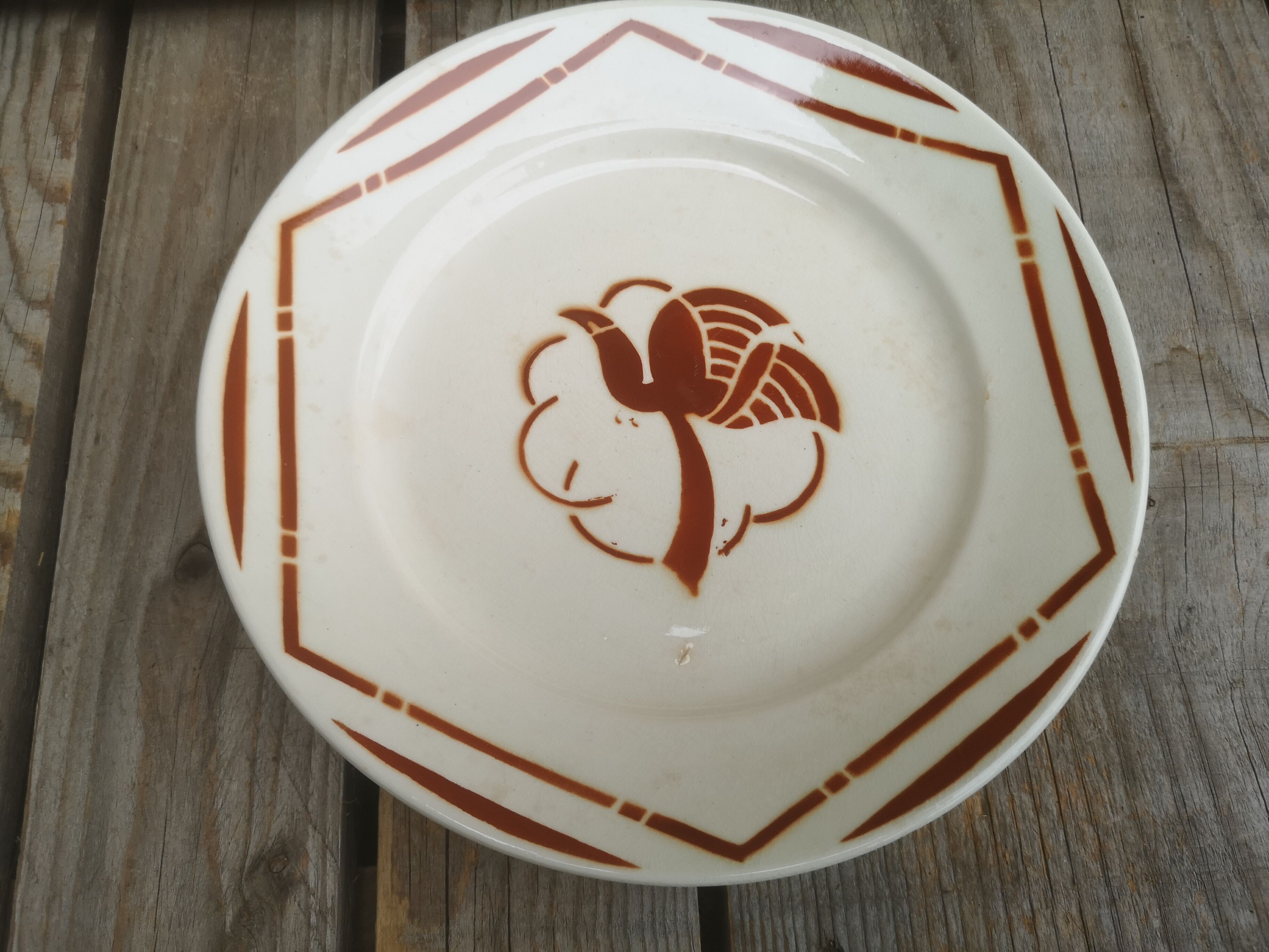 4 flat plates old ceramics from Badonviller collection paradis