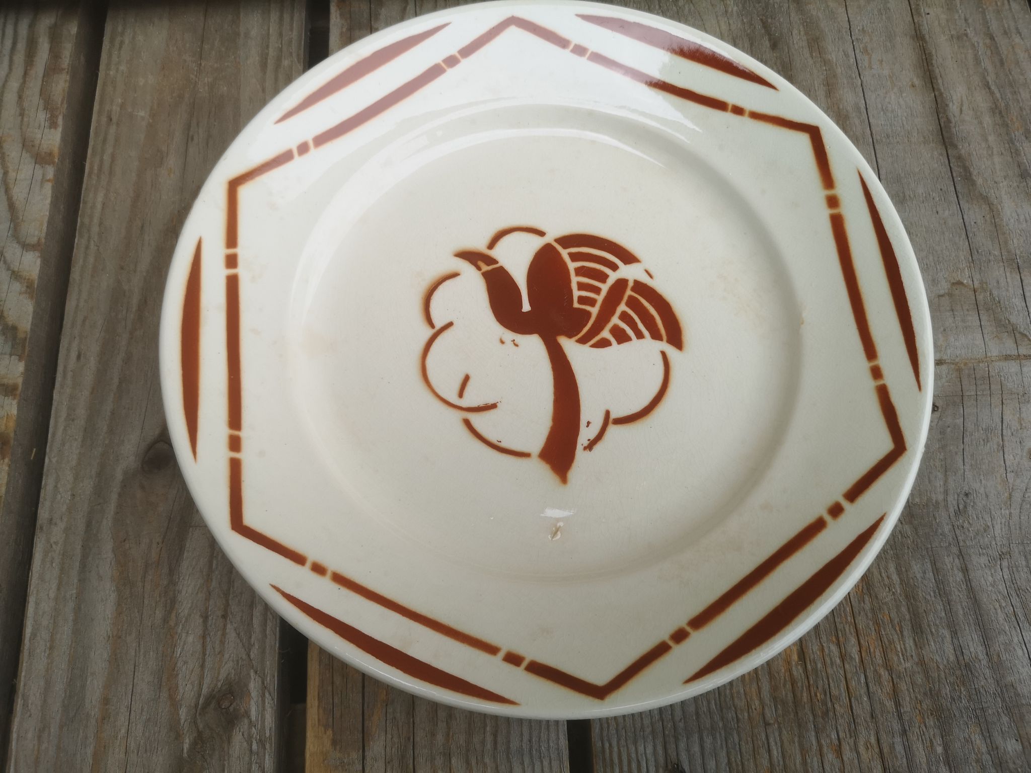 4 flat plates old ceramics from Badonviller collection paradis