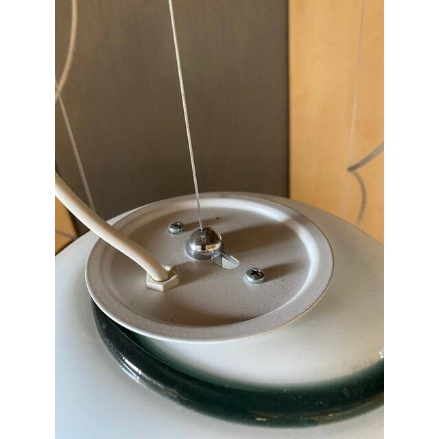 Murano Style Glass Pendant Swirling Green and White