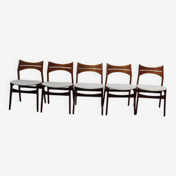 Set of 5 teak chairs by eric buch 1960