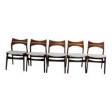 Set of 5 teak chairs by eric buch 1960