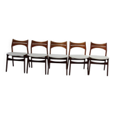 Lot de 5 chaises d'eric buch en teck 1960