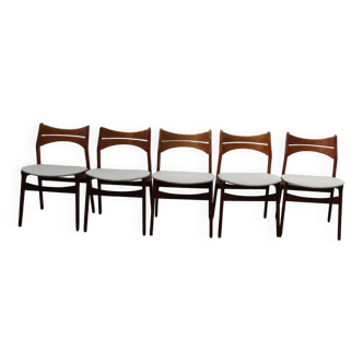 Lot de 5 chaises d'eric buch en teck 1960