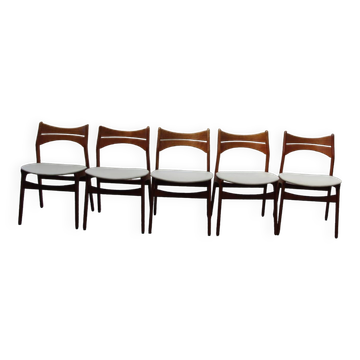 Set of 5 teak chairs by eric buch 1960
