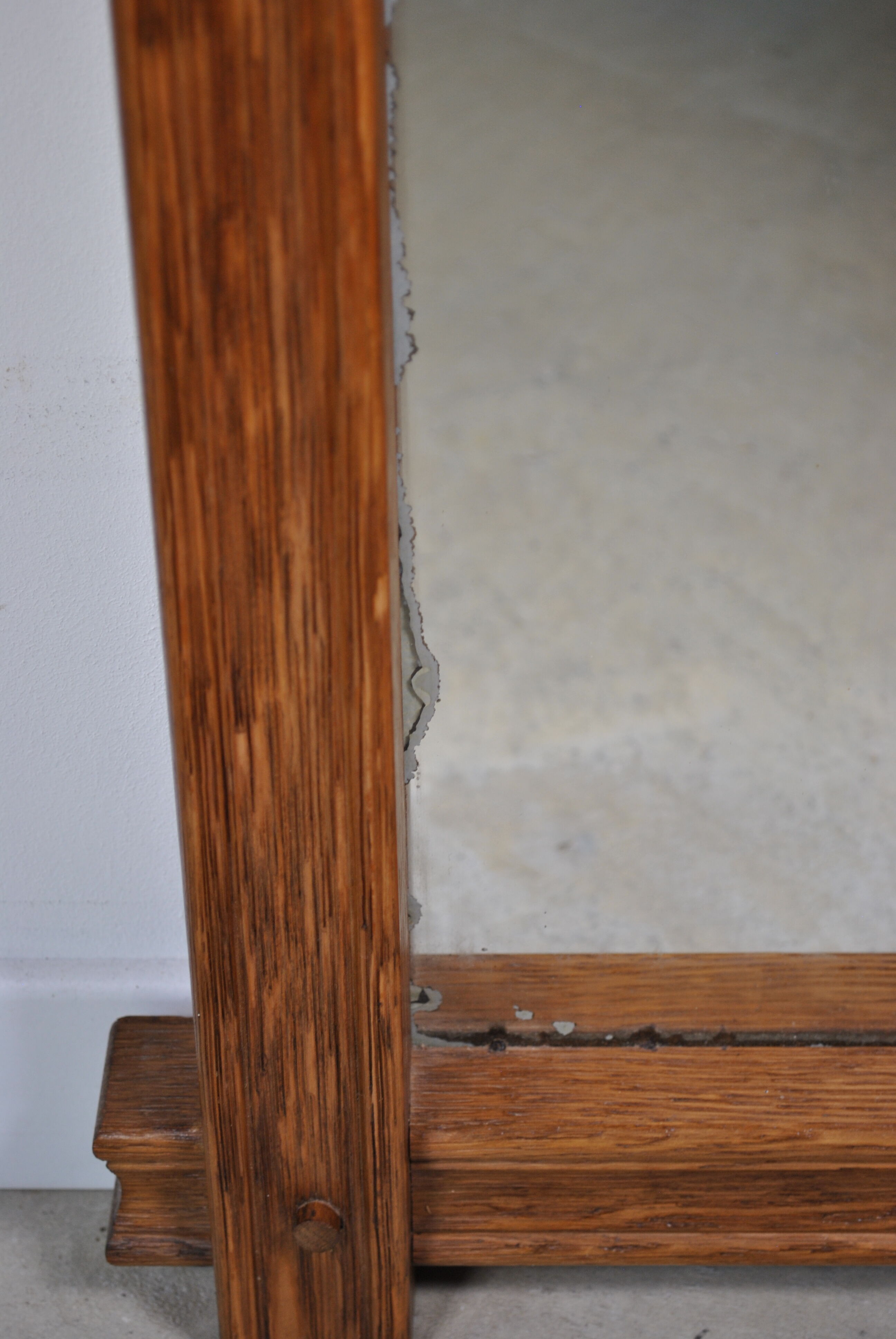 Oak mirror circa 1960