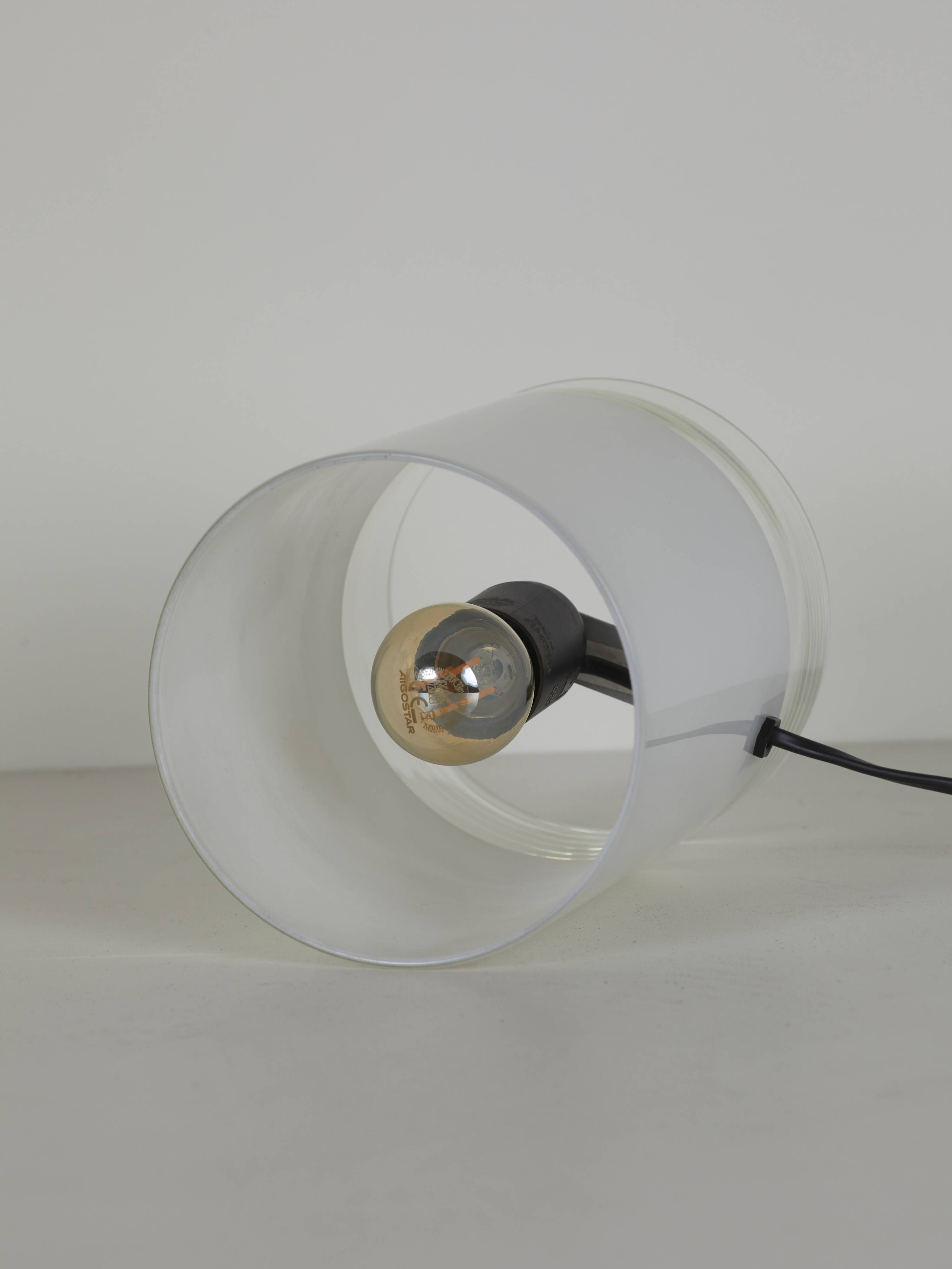 Vintage frosted glass lamp Dlg Guido Rosati Circa 1980