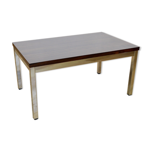 Table basse vintage bois & chrome